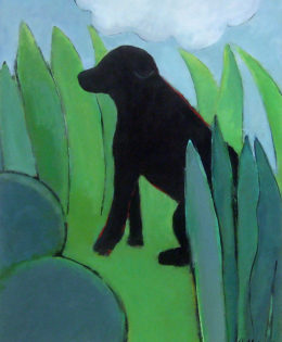 Black Dog in Iris